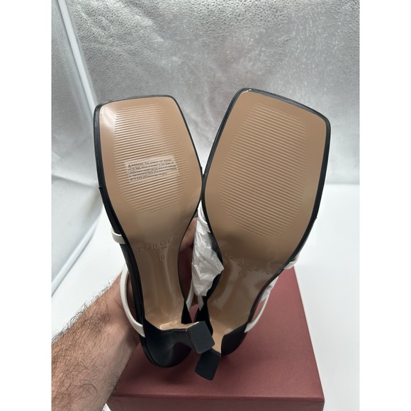 New Torgeis Aconite Faux Leather High Heel Thong Sandals Black Size EU 41 US 10 - Picture 6 of 7